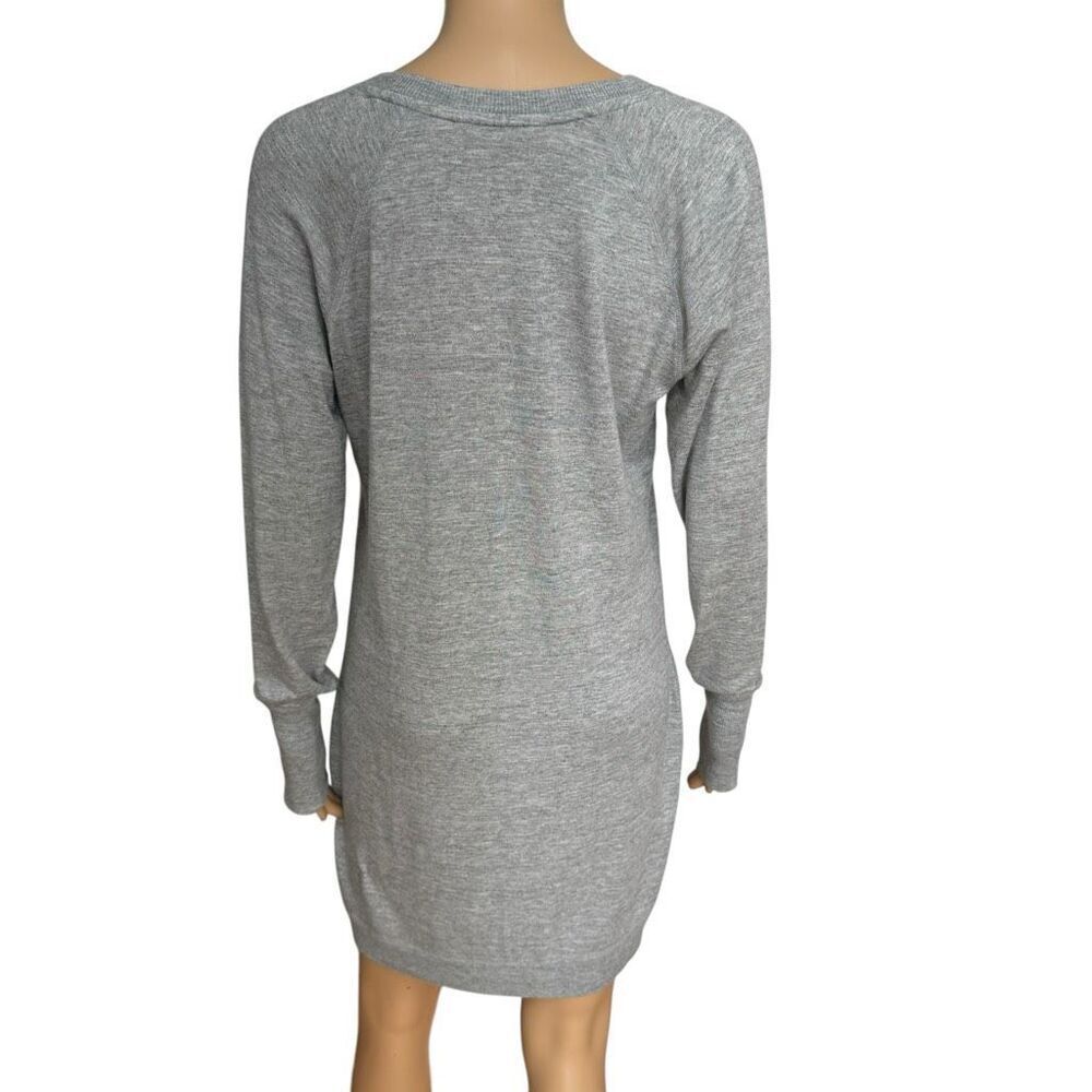 Athleta Sweatshirt Dress Criss Cross Hem Heather Gray Long Sleeve Knit Casual S - Picture 5 of 10